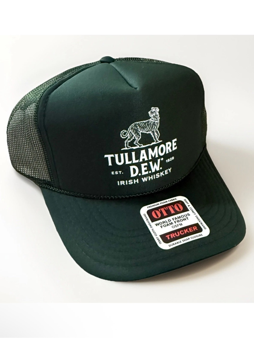 TULLAMORE DEW Dark Green Trucker Hat with White Logo